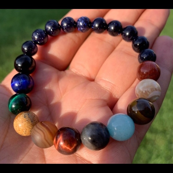 Planets Natural Stone Bracelet - Picture 6 of 7